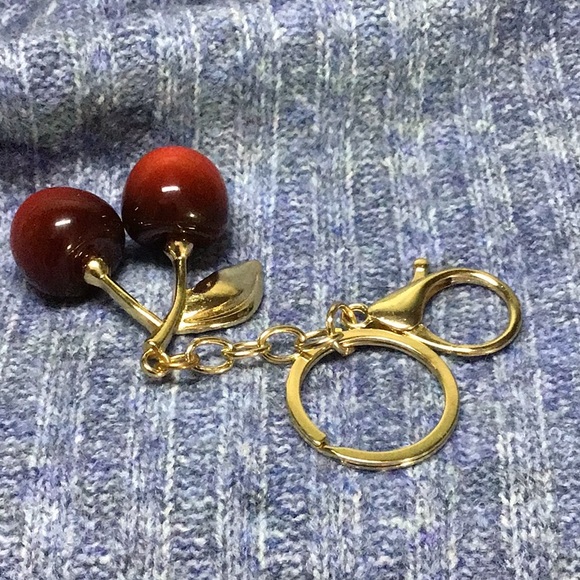 Cherry Keychain with Gold Accents - Picture 6 of 6
